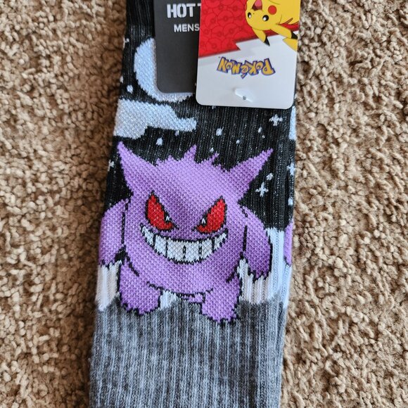 HOT TOPIC POKEMON Ghost Type Gengar Mini Backpack & Night Crew Socks - Picture 6 of 9